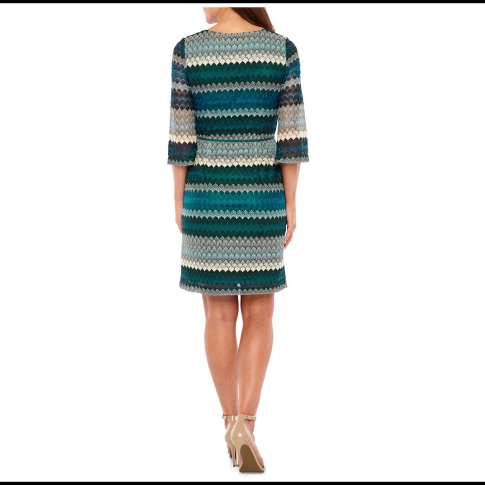 Studio one women’s 3/4 sleeve chevron print dress